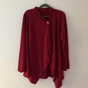 Burgandy Cardigan w/ Accent Button